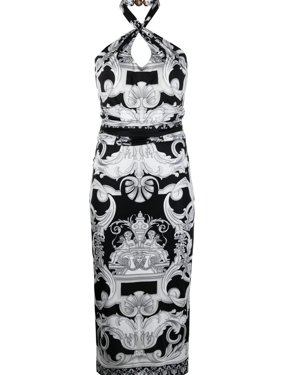 Cheap cut-out Versace midi dress Barocco-print Women 0329